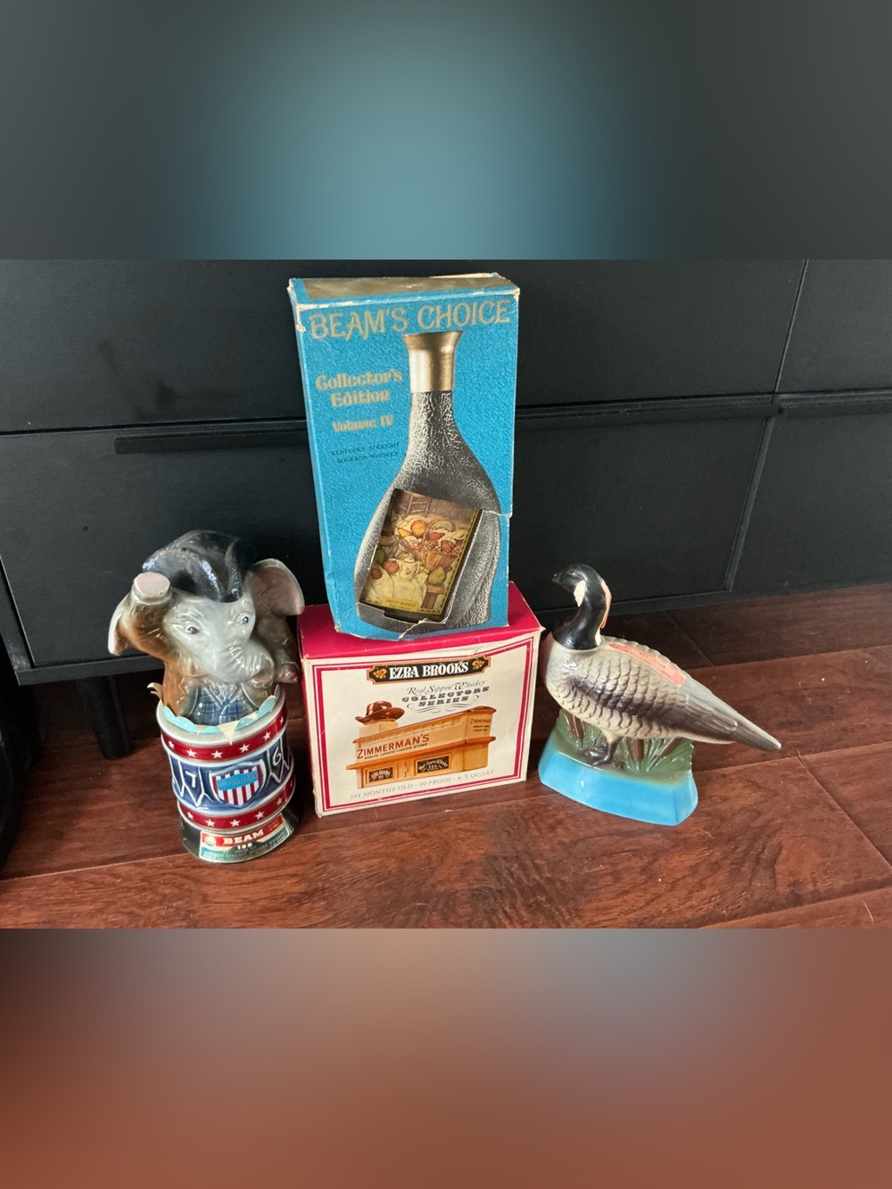 Beam's Choice' Collectable whiskey decanters 🚂🦆🐘 Ceramic Figurines